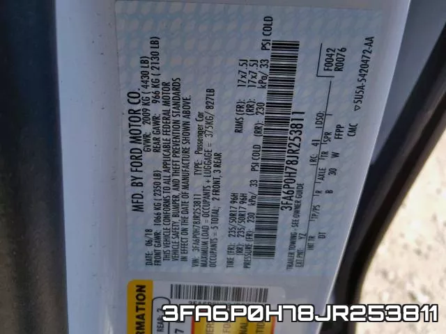 3FA6P0H78JR253811 фото 2