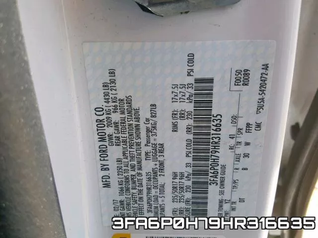 3FA6P0H79HR316635 фото 2