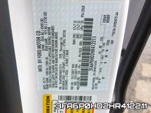 3FA6P0HD2HR412211 фото 2