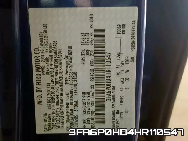 3FA6P0HD4HR110547 фото 2