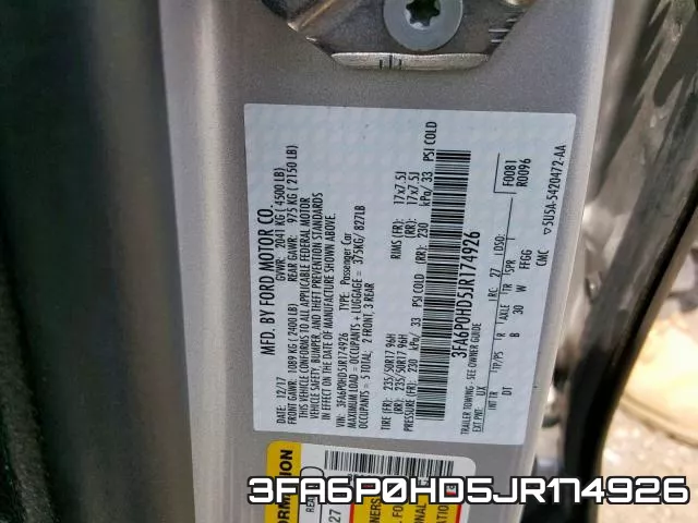 3FA6P0HD5JR174926 фото 2