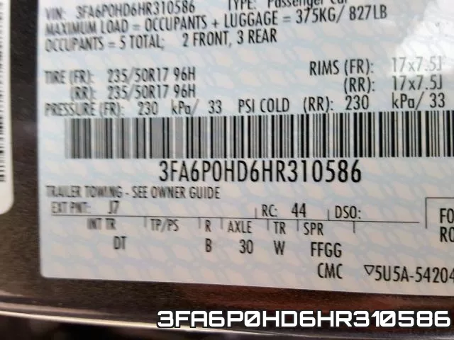 3FA6P0HD6HR310586 фото 2