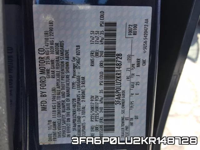 3FA6P0LU2KR148728 фото 2
