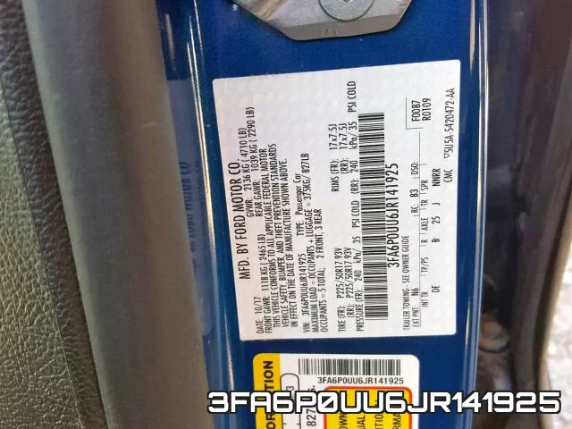 3FA6P0UU6JR141925 фото 2