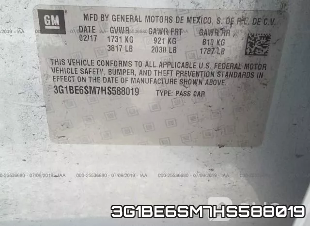 3G1BE6SM7HS588019 фото 10