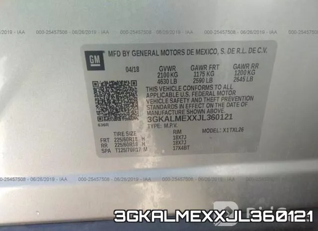 3GKALMEXXJL360121 фото 10