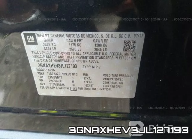 3GNAXHEV3JL127193 фото 10