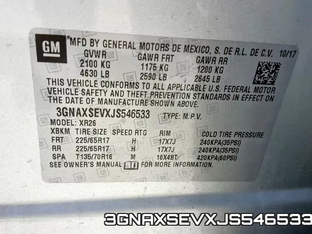 3GNAXSEVXJS546533 фото 2