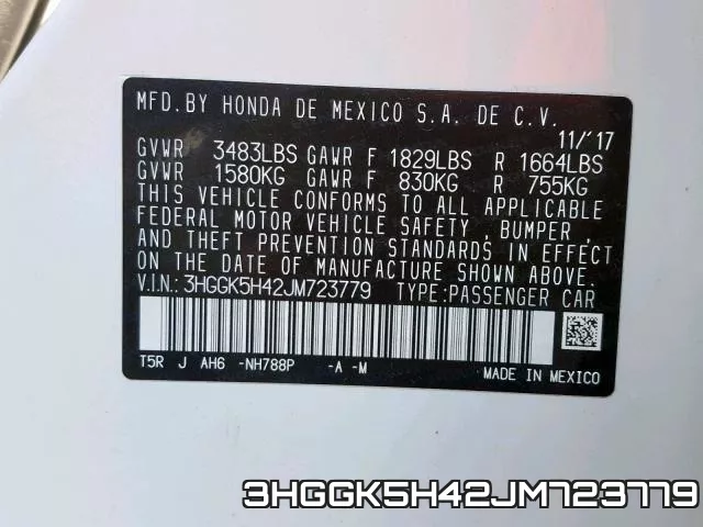 3HGGK5H42JM723779 фото 2