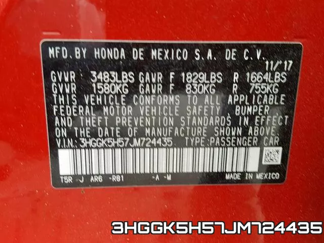 3HGGK5H57JM724435 фото 2