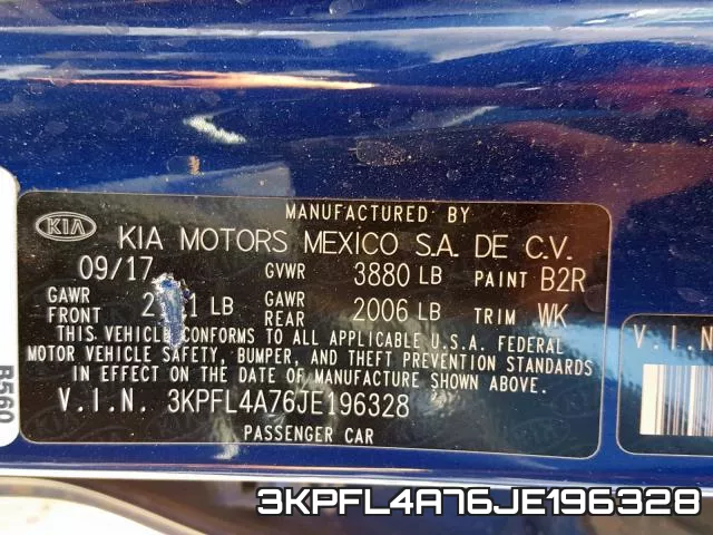 3KPFL4A76JE196328 фото 2