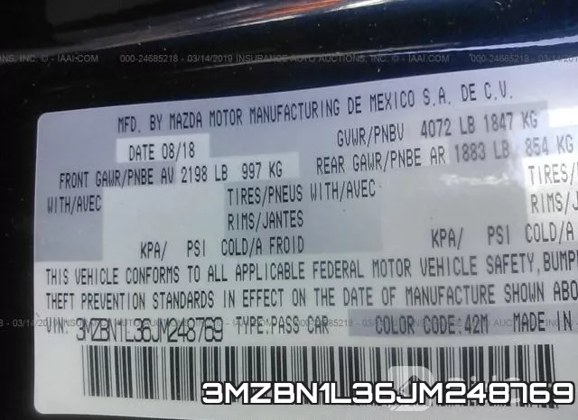 3MZBN1L36JM248769 фото 10