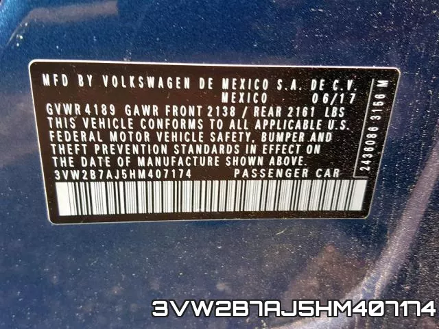 3VW2B7AJ5HM407174 фото 2