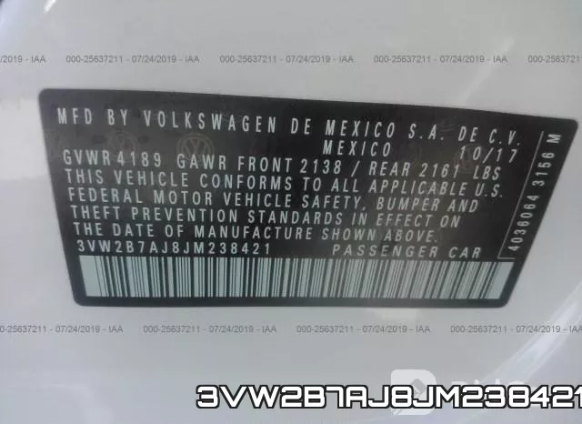 3VW2B7AJ8JM238421 фото 10