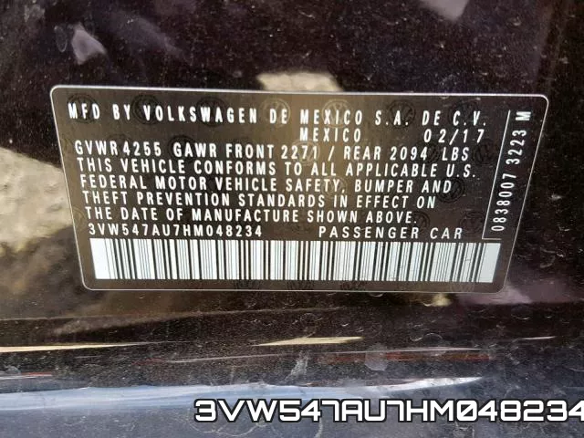 3VW547AU7HM048234 фото 2