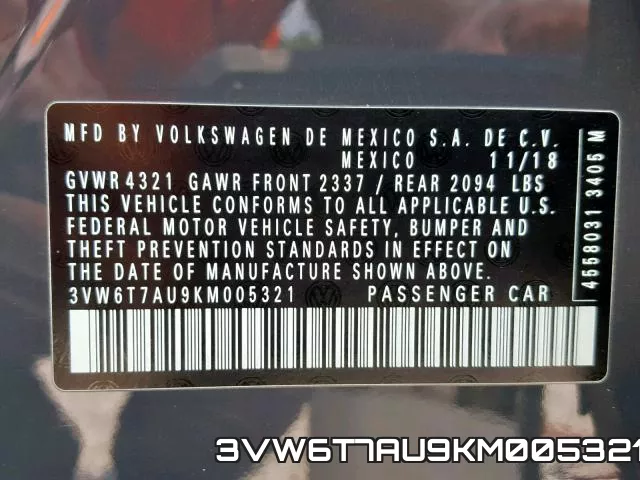 3VW6T7AU9KM005321 фото 2
