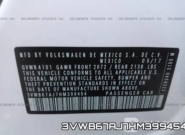 3VWB67AJ7HM399454 фото 10