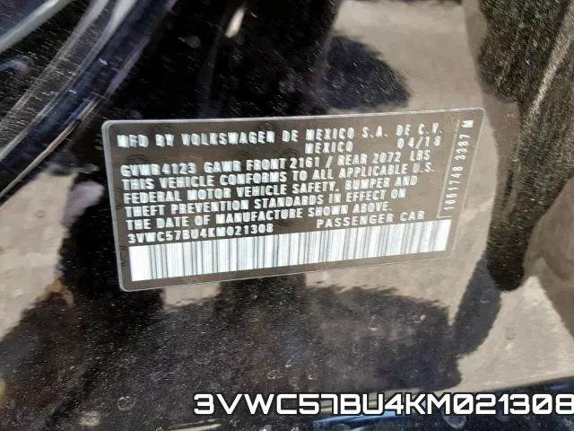 3VWC57BU4KM021308 фото 2