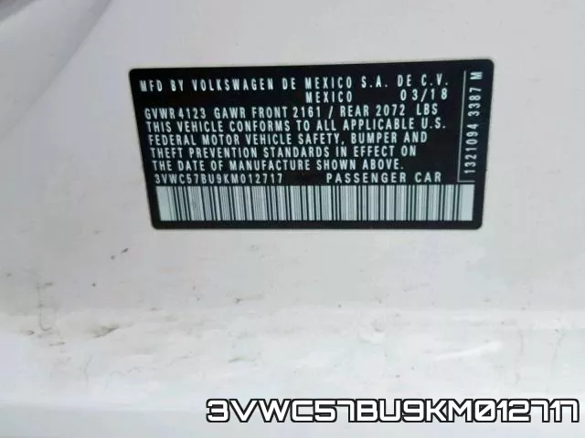 3VWC57BU9KM012717 фото 2