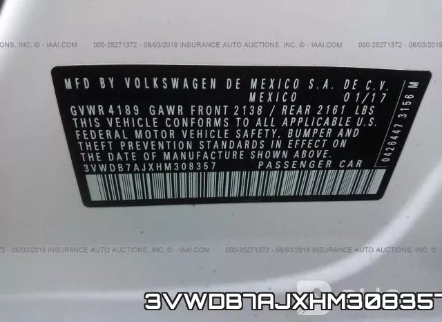 3VWDB7AJXHM308357 фото 10