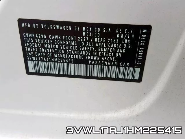 3VWL17AJ1HM225415 фото 2
