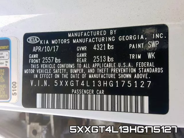 5XXGT4L13HG175127 фото 2