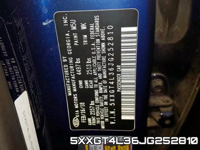 5XXGT4L36JG252810 фото 2