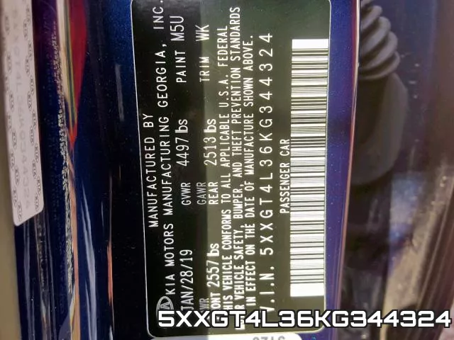 5XXGT4L36KG344324 фото 2