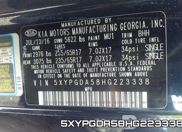 5XYPGDA58HG223338 фото 10