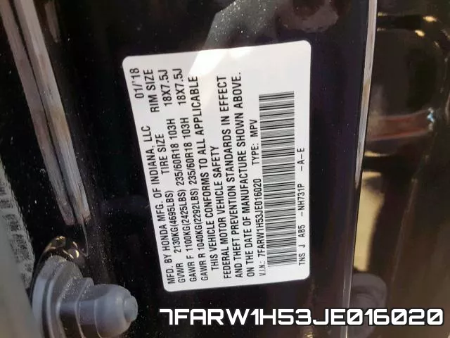 7FARW1H53JE016020 фото 2