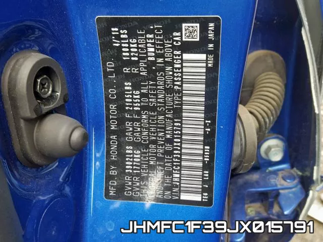JHMFC1F39JX015791 фото 2