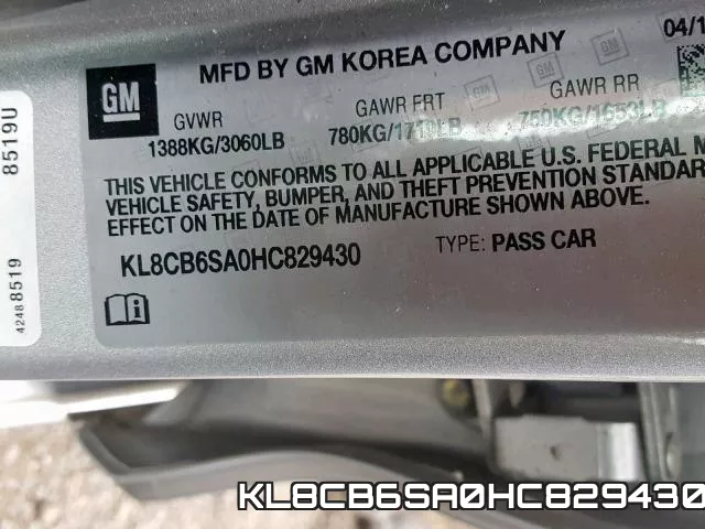 KL8CB6SA0HC829430 фото 2