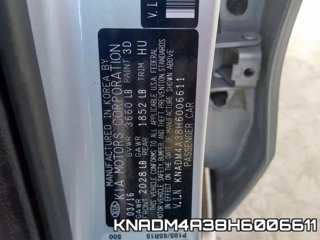 KNADM4A38H6006611 фото 2