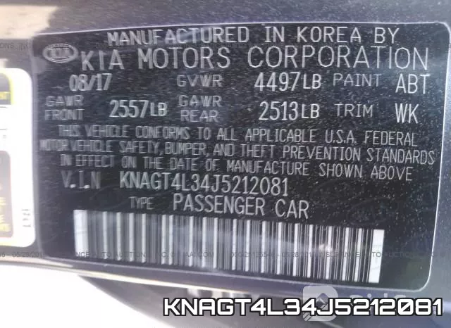 KNAGT4L34J5212081 фото 10