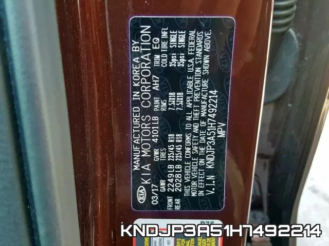 KNDJP3A51H7492214 фото 2