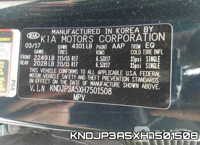 KNDJP3A5XH7501508 фото 10