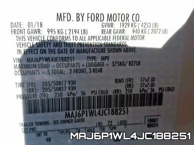MAJ6P1WL4JC188251 фото 2