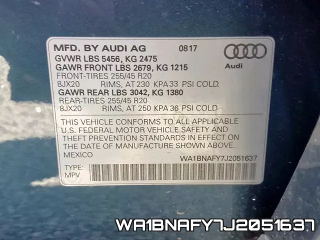 WA1BNAFY7J2051637 фото 2