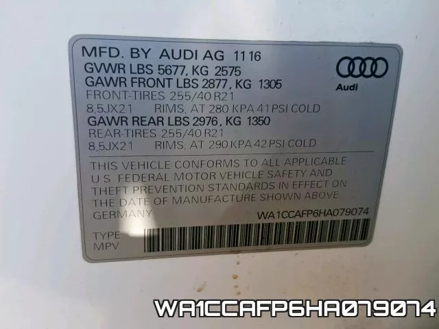WA1CCAFP6HA079074 фото 2