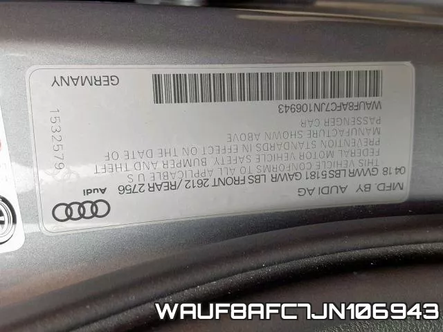 WAUF8AFC7JN106943 фото 2