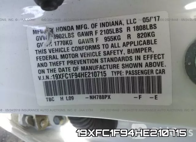 19XFC1F94HE210715 фото 10