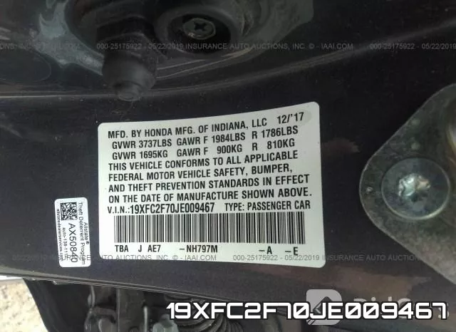 19XFC2F70JE009467 фото 10