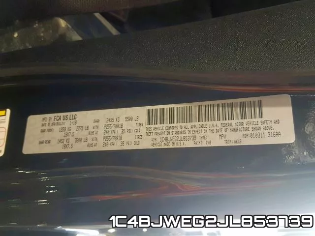 1C4BJWEG2JL853739 фото 2