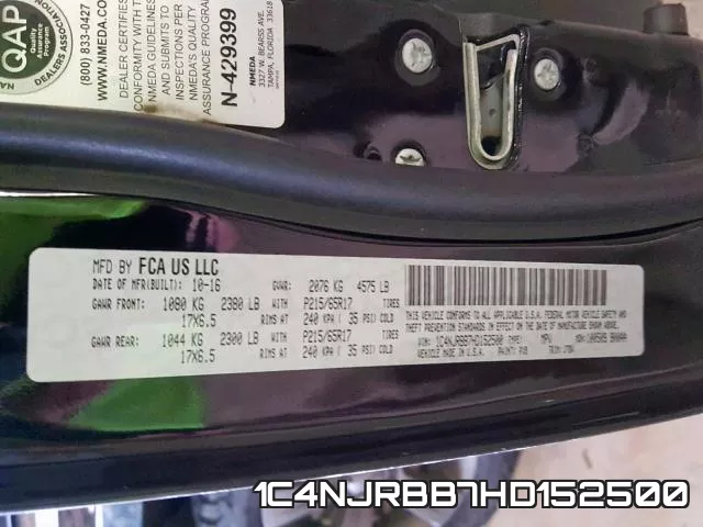 1C4NJRBB7HD152500 фото 2