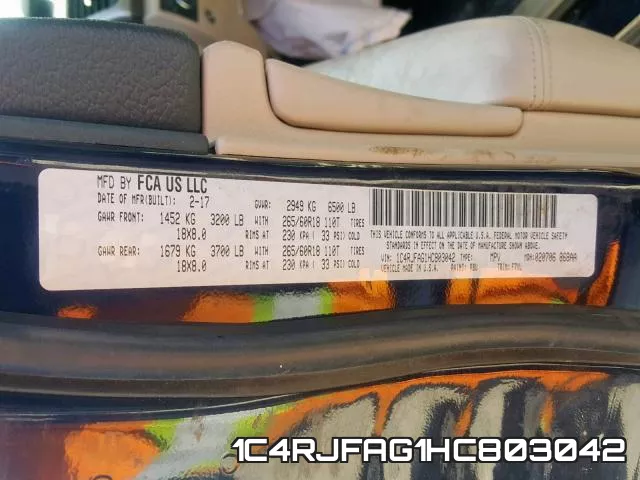 1C4RJFAG1HC803042 фото 2