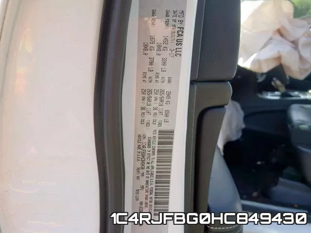 1C4RJFBG0HC849430 фото 2
