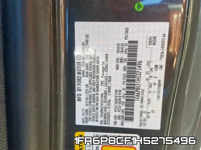 1FA6P8CF1H5275496 фото 2