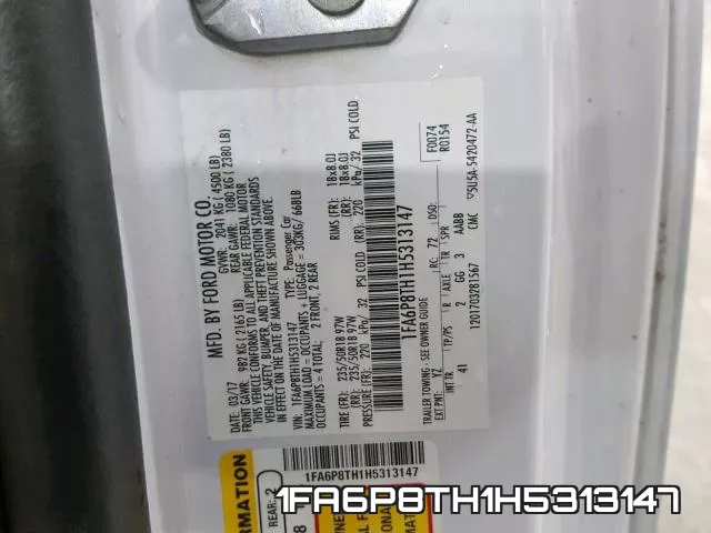 1FA6P8TH1H5313147 фото 2