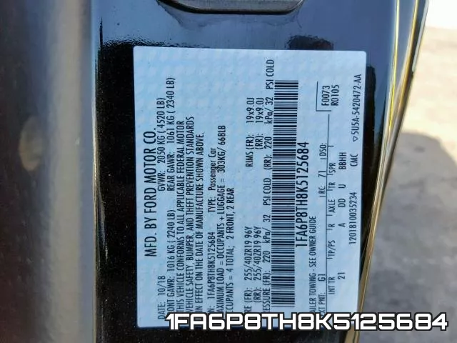 1FA6P8TH8K5125684 фото 2