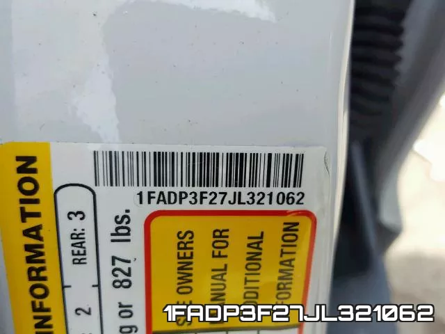 1FADP3F27JL321062 фото 2